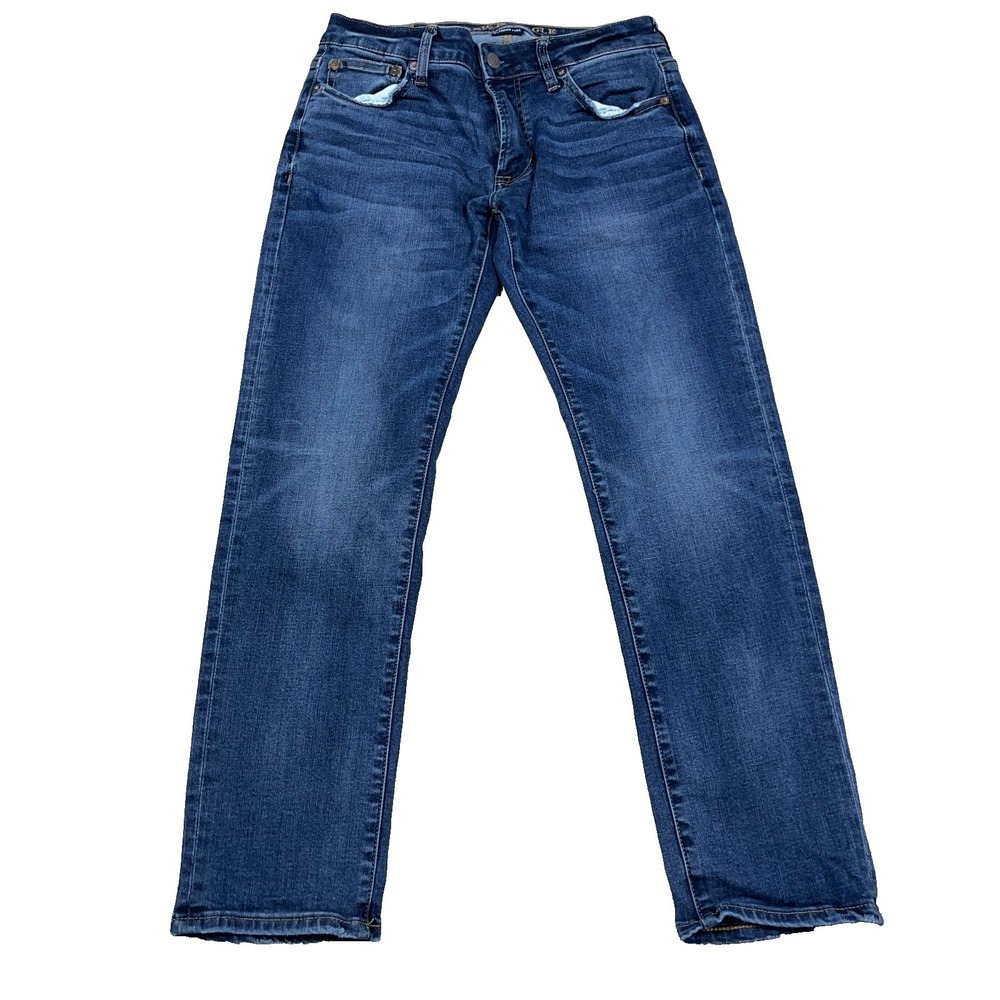 American Eagle Jeans Men 30x30 Slim Fit Straight Leg Dark Wash Whiskered Flex B9